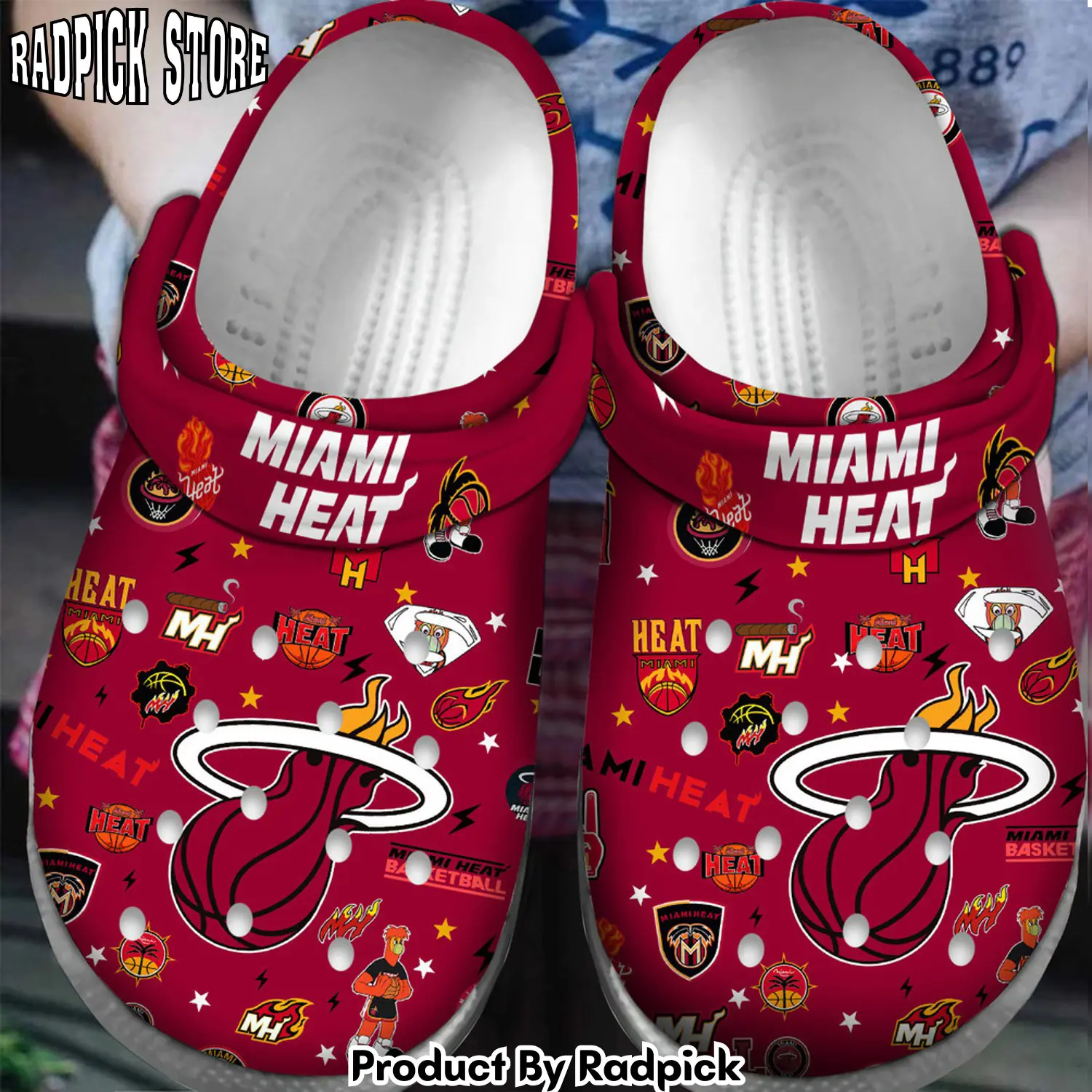 Radpick premium miami heat nba sport clogs shoes for men women rp6522222